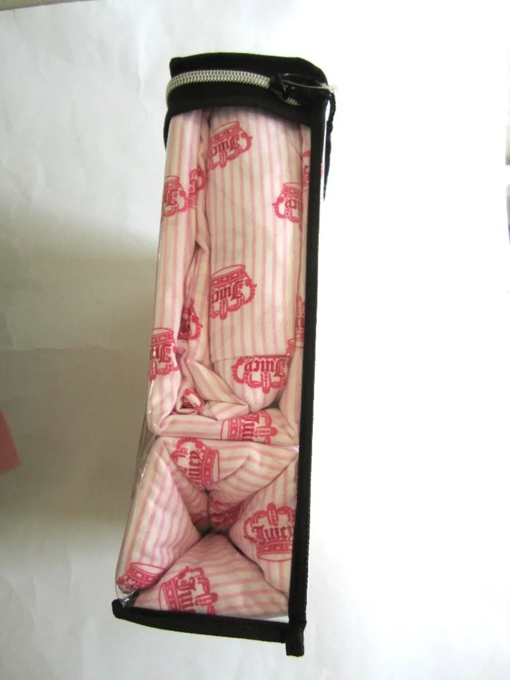 Juicy Couture Pink Stripe Crown 6 Piece Queen Sheet Set